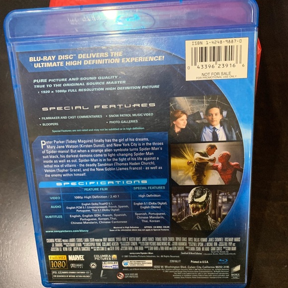 Spider-Man 3 Blu-ray Disc - Picture 2 of 3